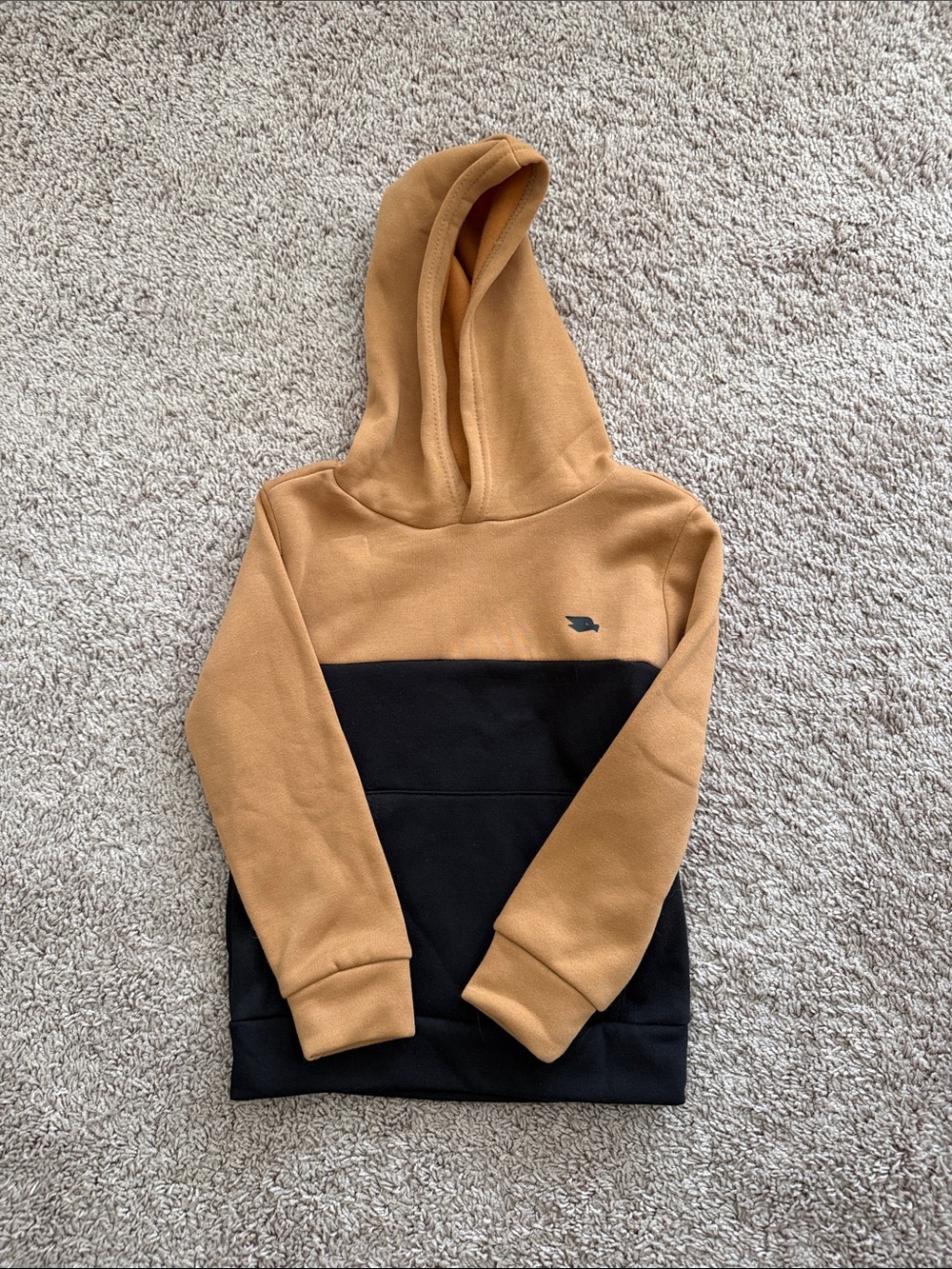 Tony Hawk Two-Tone Hooded Sweatshirt in Tan and Black